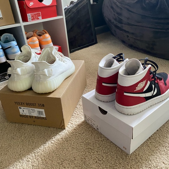 White yeezys and jordan’s